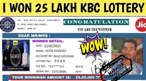 kbc lottery winner 2021